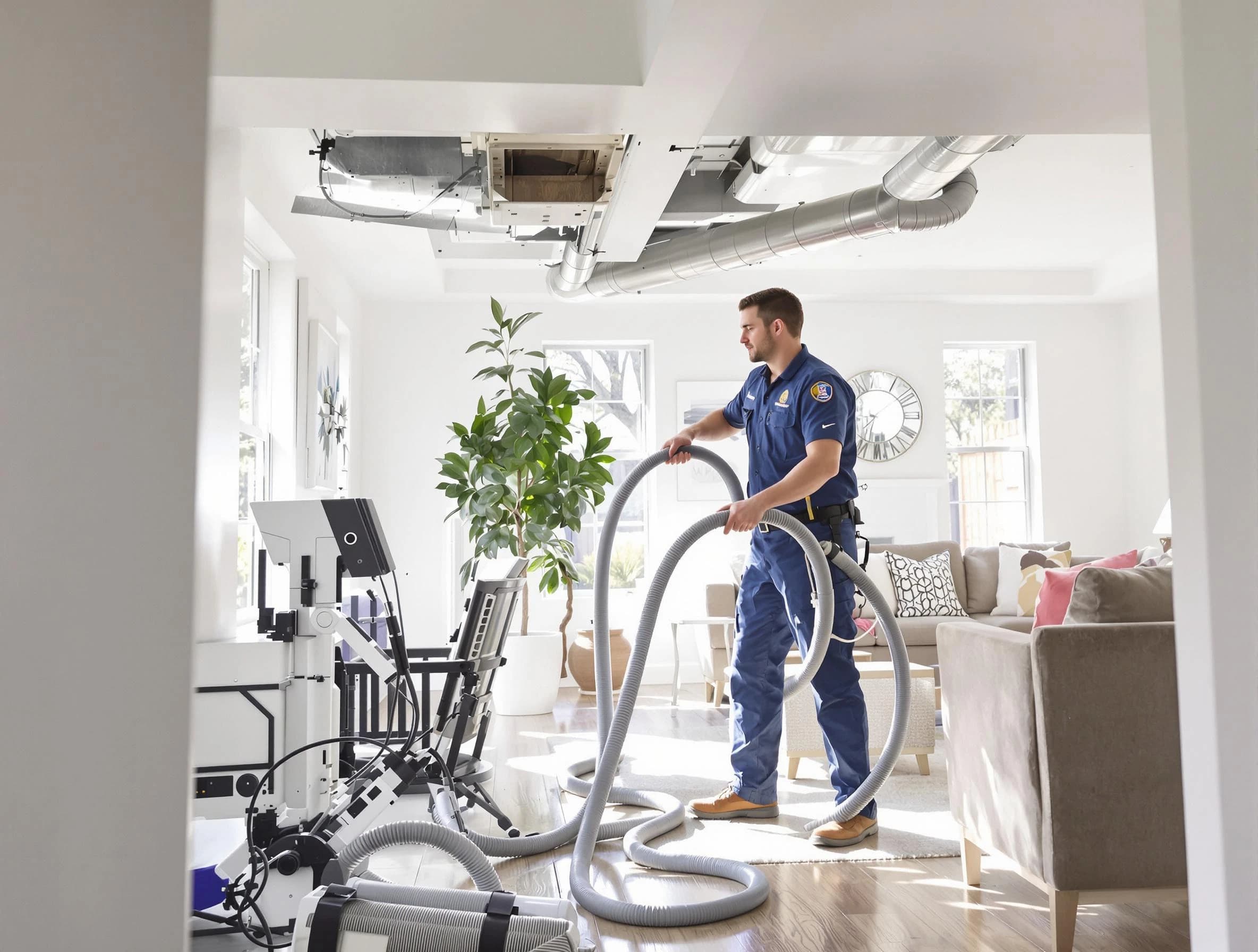 Orange Air Duct Cleaning technician performing thorough AC duct cleaning for enhanced cooling efficiency in Orange