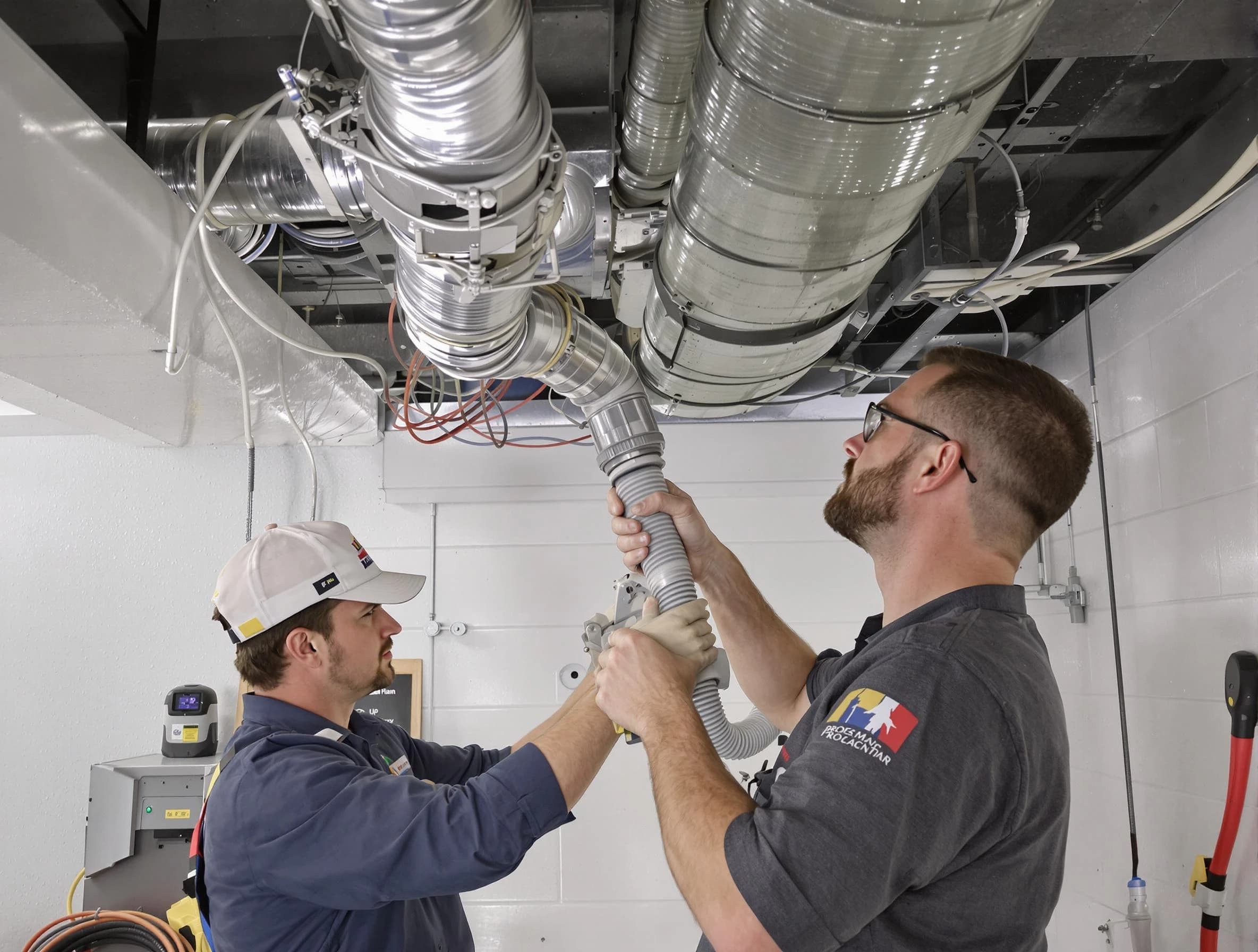 Orange Air Duct Cleaning technician performing thorough AC duct cleaning in Orange