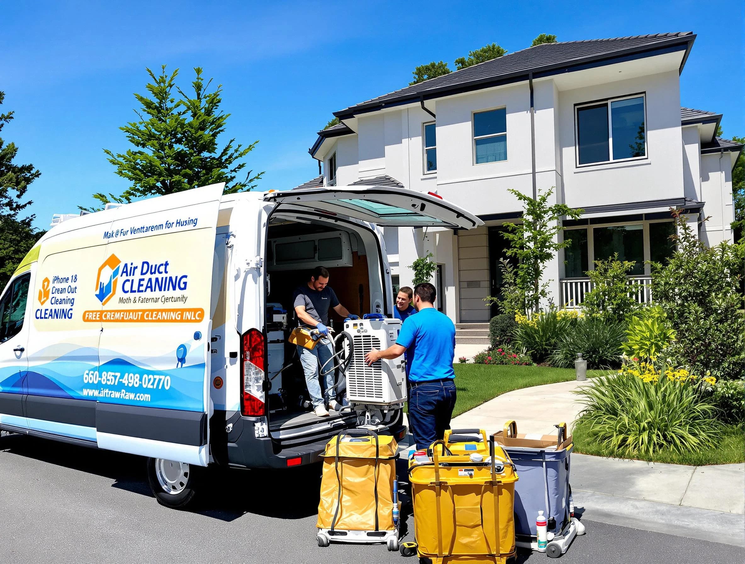 Orange Air Duct Cleaning technician performing professional air duct cleaning in Orange