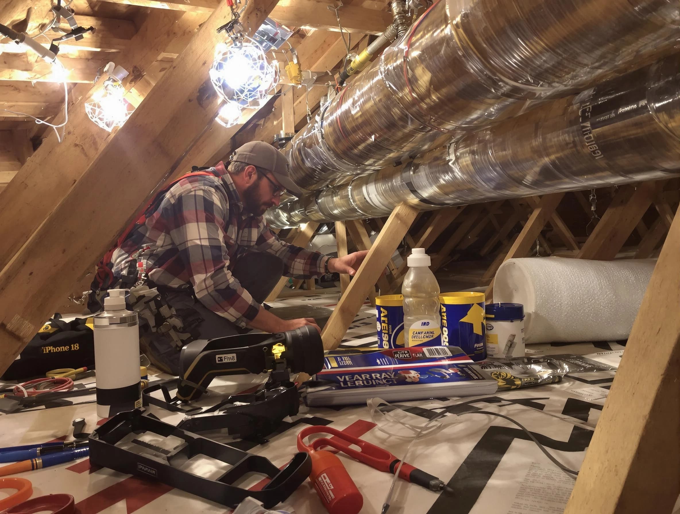 Orange Air Duct Cleaning expert performing precision duct sealing to improve HVAC efficiency in Orange
