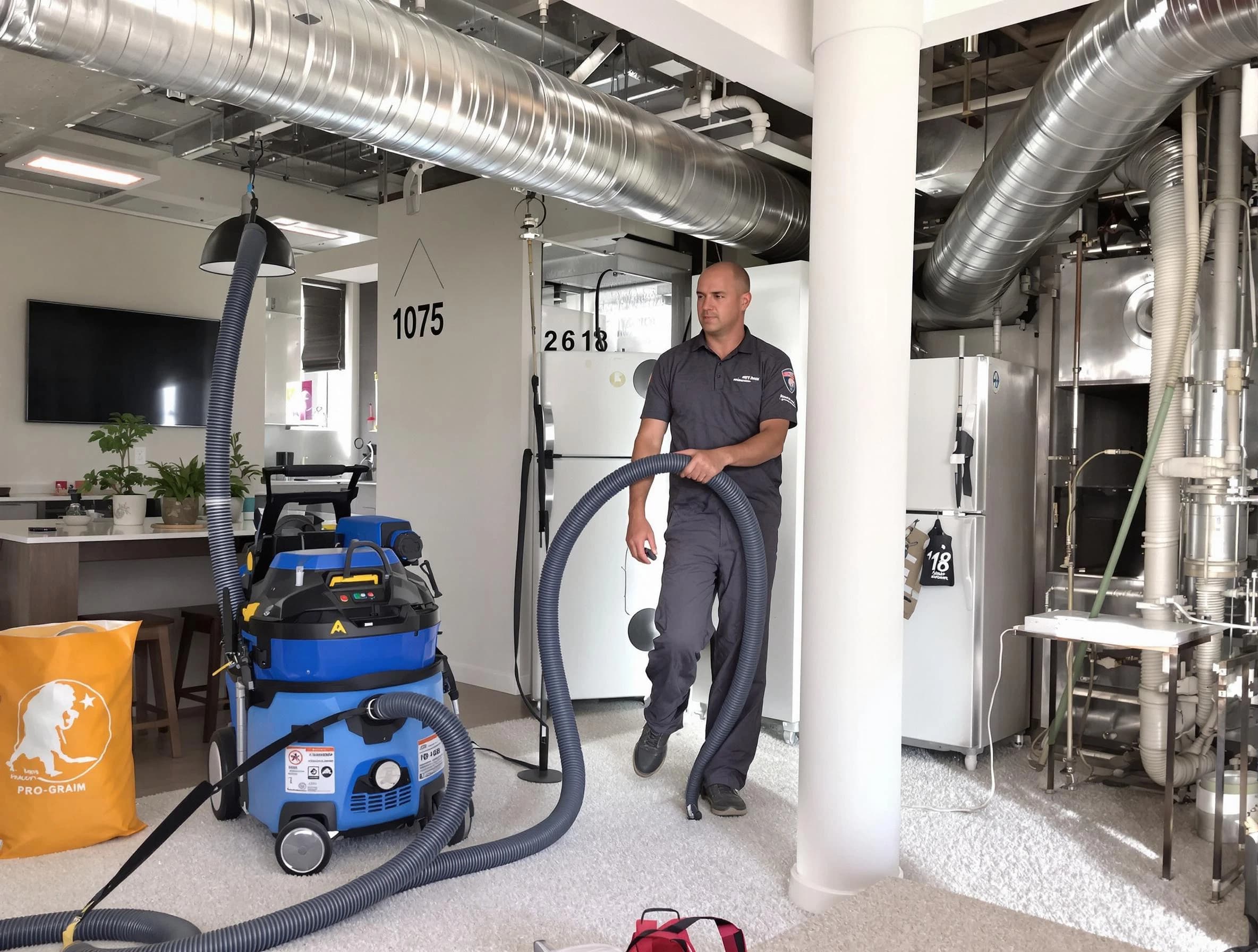 Orange Air Duct Cleaning expert performing detailed indoor duct cleaning for improved air quality in Orange