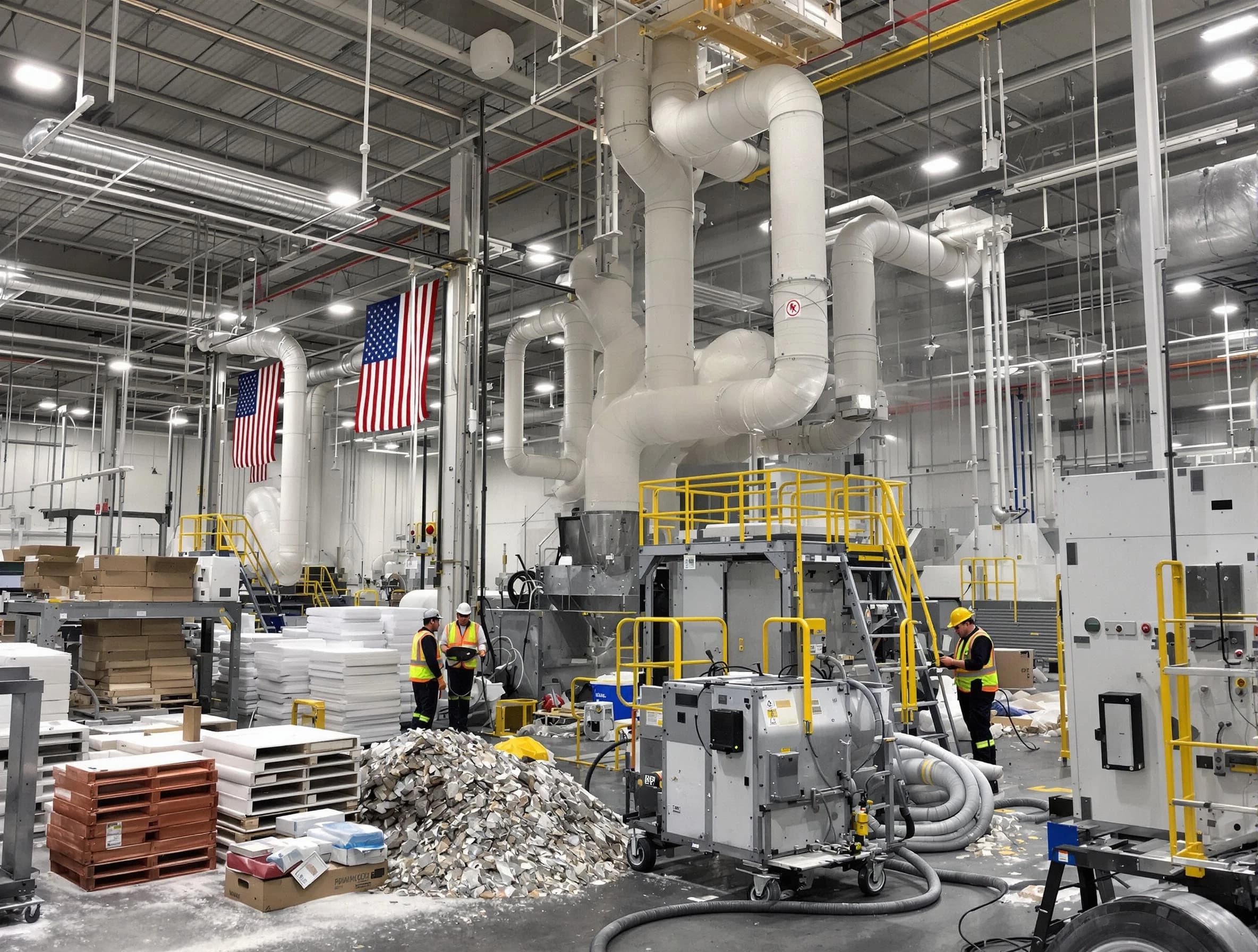 Orange Air Duct Cleaning team performing large-scale industrial duct cleaning at a commercial facility in Orange