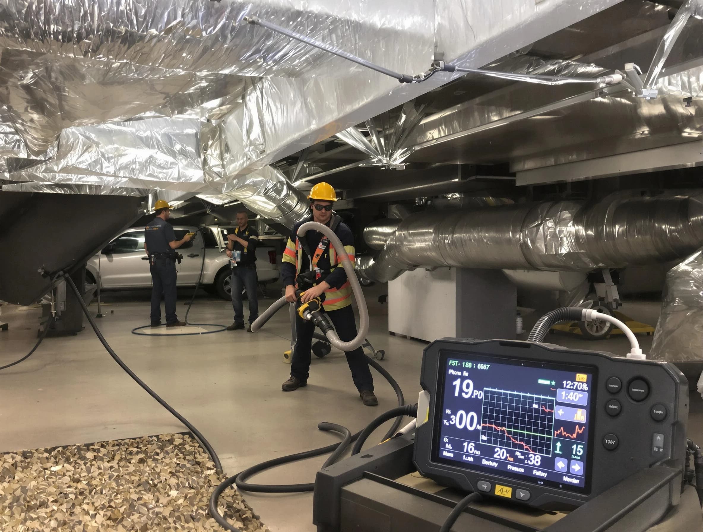 Professional negative pressure duct cleaning by Orange Air Duct Cleaning in Orange