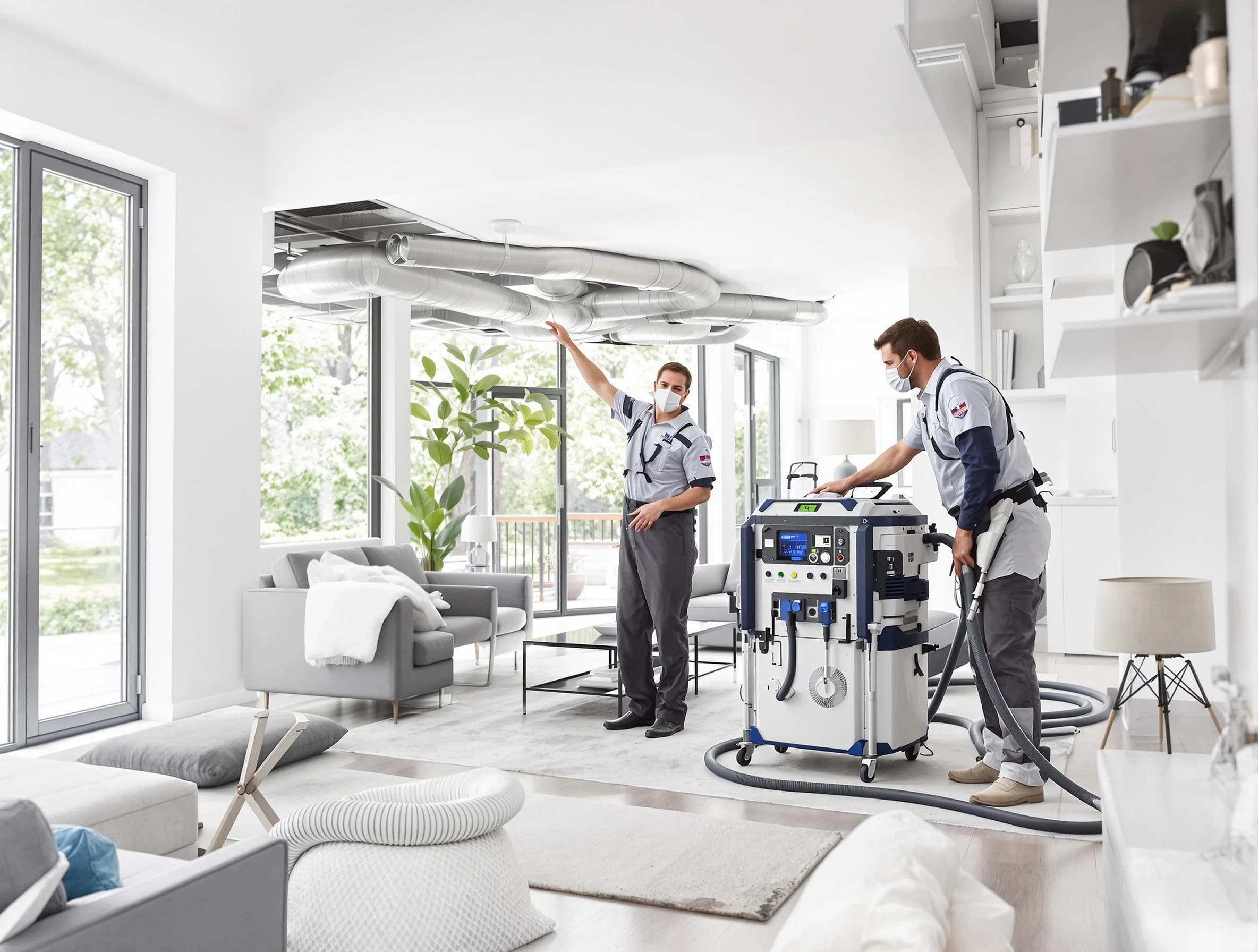 Orange Air Duct Cleaning professional conducting pure air duct cleaning with state-of-the-art equipment in Orange