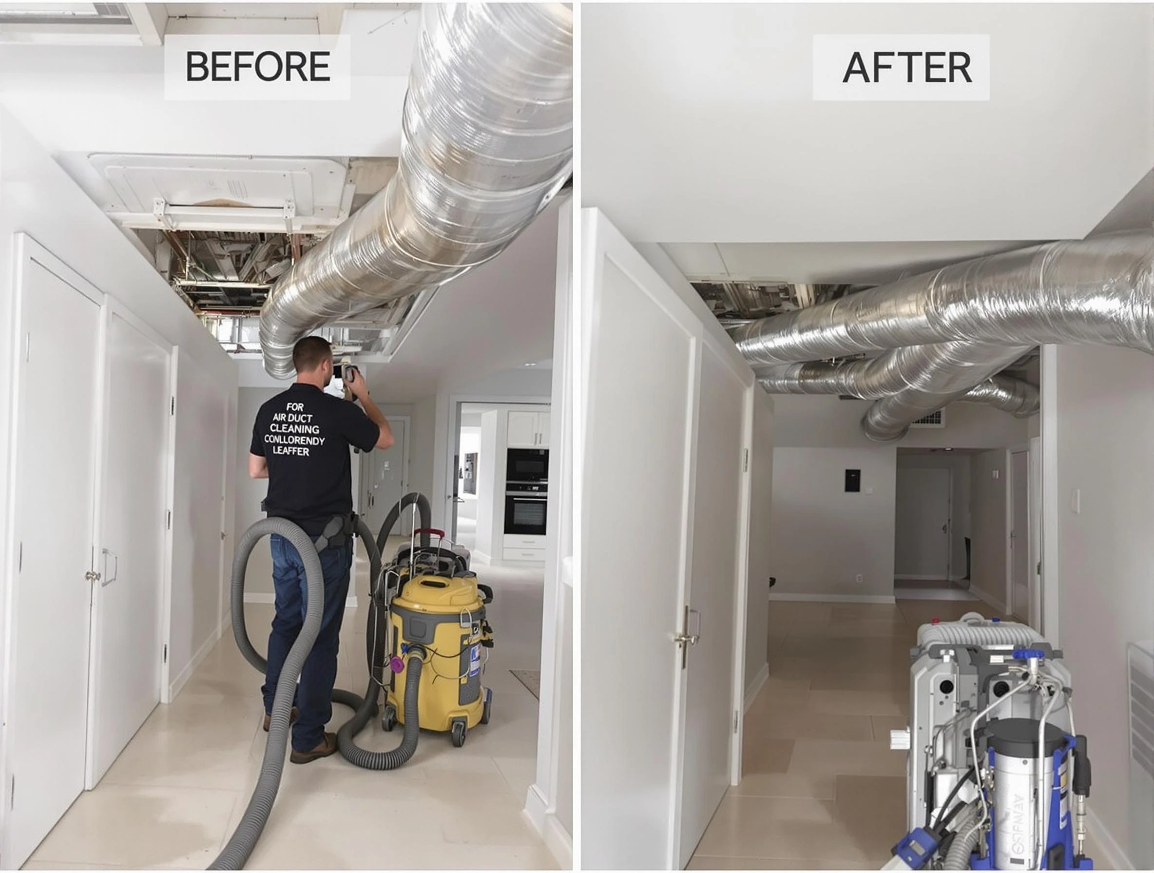 Orange Air Duct Cleaning professional performing thorough air duct cleaning in Orange