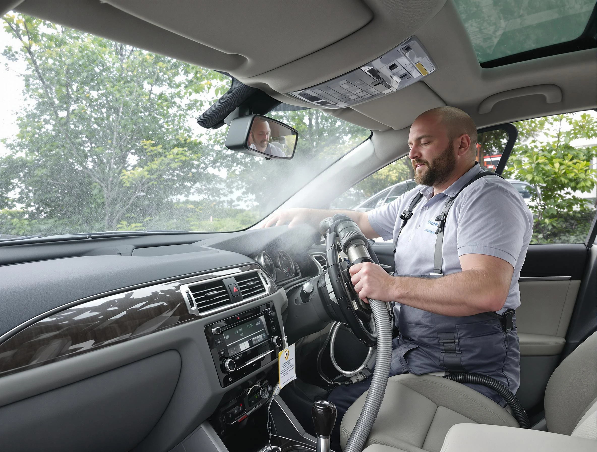 Orange Air Duct Cleaning specialist performing professional car duct cleaning in Orange