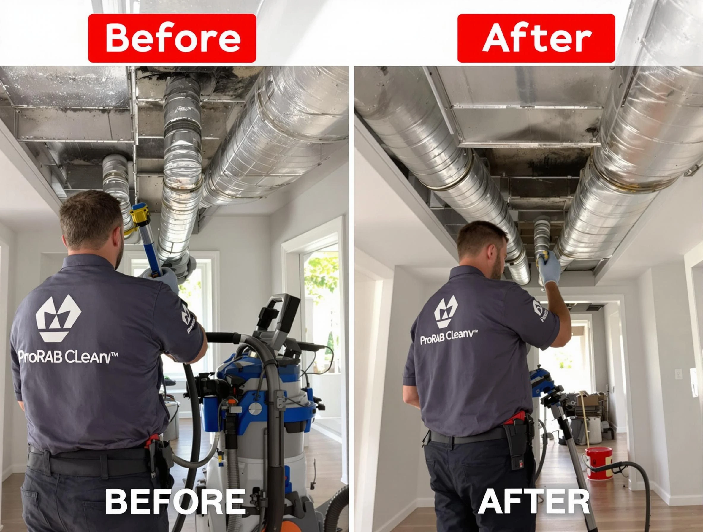 Orange Air Duct Cleaning expert performing thorough residential duct cleaning in a Orange home